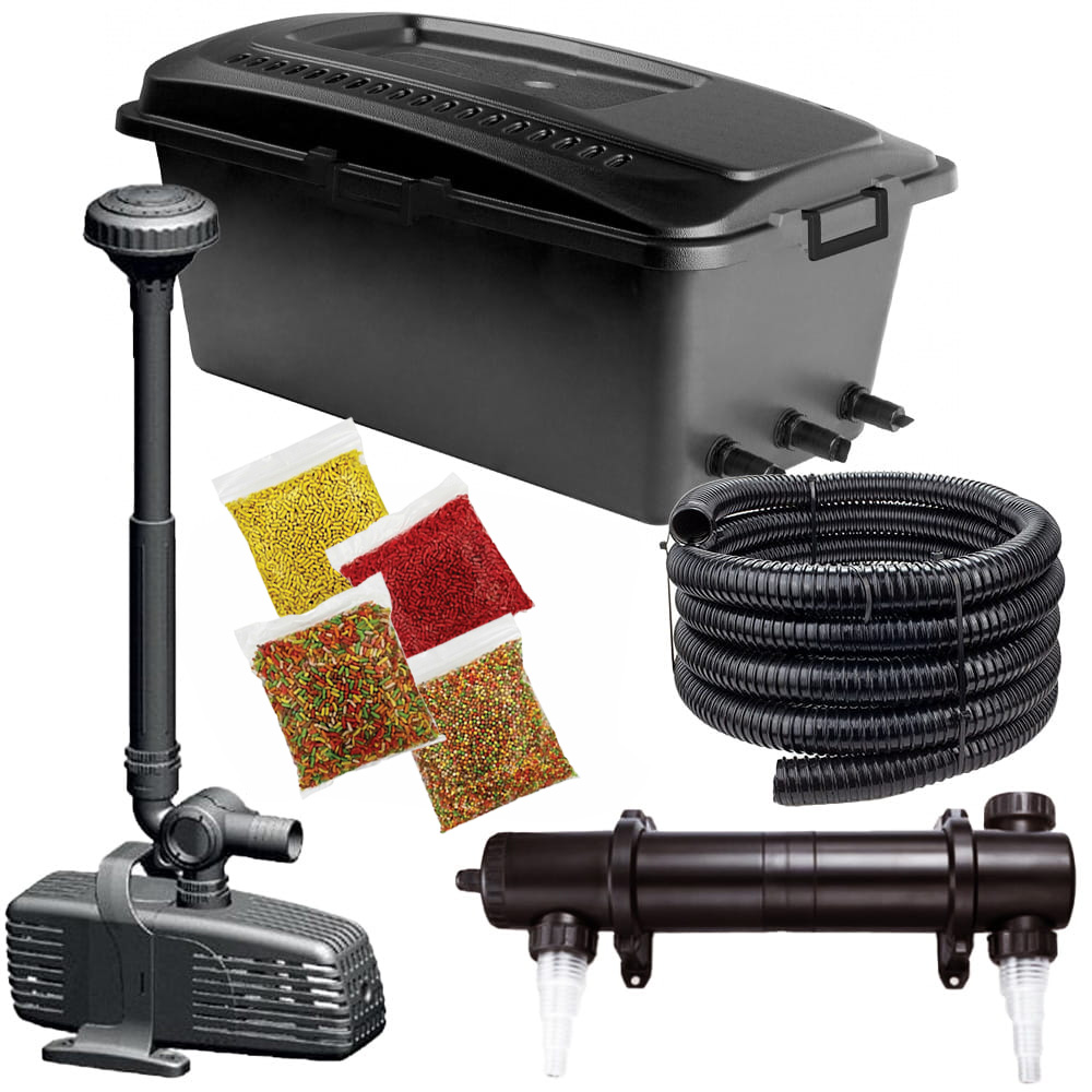 Zestaw SET 24 filtr MAXI pompa PFN-10000 pompa lampa UV do oczka stawu + gratisy